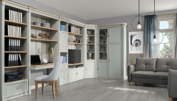 Armario esquinero, montaje, montaje de armarios de pared, muebles de diseño.