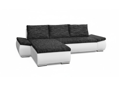 Diseño de sofá esquinero moderno en forma de L con función de cama, sofá de cuero y tela nuevos.