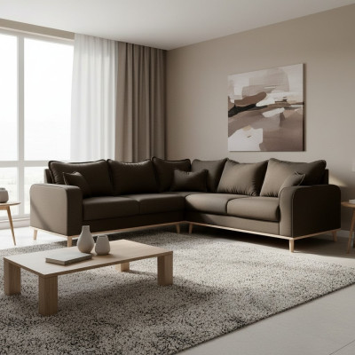 Sofá esquinero Sofá Couch Acolchado Forma de U Conjunto de muebles de salón Sofás