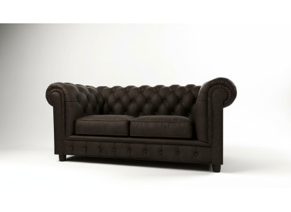 Sofá Chesterfield de 2 plazas tapizado en tela de tejido de tela sofas de cuero sofá