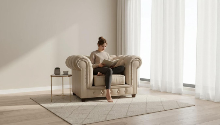 Edler Diseño Chesterfield Sillón Tapizado Asiento de TV Lounge Club Textil