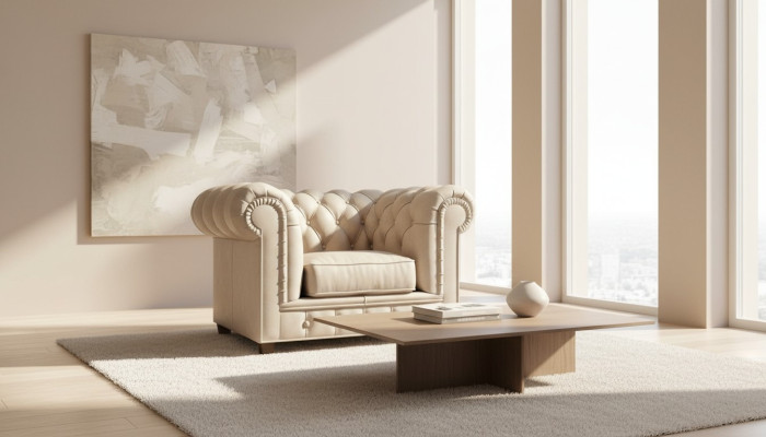 Edler Diseño Chesterfield Sillón Tapizado Asiento de TV Lounge Club Textil