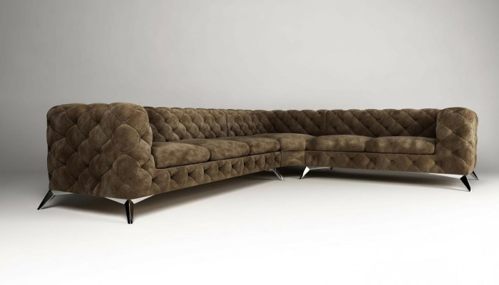 Sofá esquinero Chesterfield de terciopelo conjunto de tapizado sofá sofá paisaje de vida