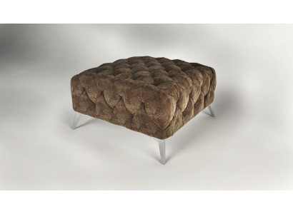 Reposapiés Otomano Puff Chesterfield Taburete Tapizado Diseño de Terciopelo