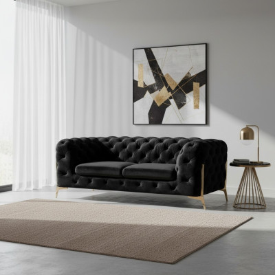 Diseño Chesterfield Sofá de 2 plazas Tercera de terciopelo Tela de tapicería Dos plazas Nuevo
