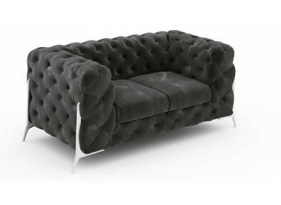 Sofá Chesterfield de 2 plazas, tapizado en tela, asiento acolchado, sofás de cuero y tela.