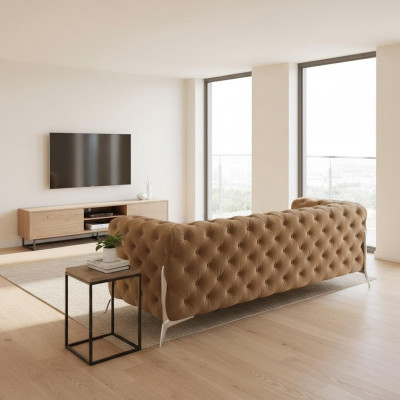 Sofá de 3 plazas Chesterfield cómodo diseñador para sala de estar.