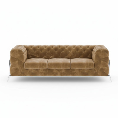 Sofá de 3 plazas Chesterfield cómodo diseñador para sala de estar.