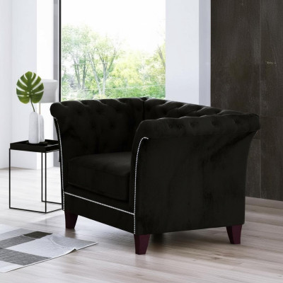 Chesterfield sillón sofá tapizado de terciopelo de un asiento sofá de diseño decorativo sofás