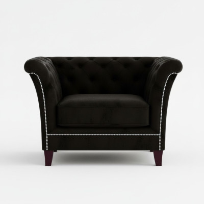 Chesterfield sillón sofá tapizado de terciopelo de un asiento sofá de diseño decorativo sofás