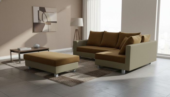 Sofá en forma de L Sofá de cuero Sofá textil Sofá de esquina Sofá esquinero Conjunto de tapizados