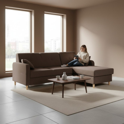 Diseño de sofá esquinero sofá cama con función de cama sofá de cuero tela de tapizado sofás caja