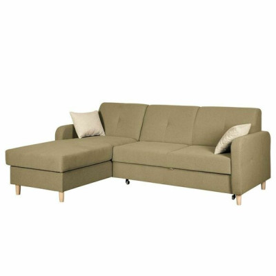 Sofá de esquina en forma de L, conjunto de sofás para el salón, diseño de tapicería con función de cama moderno.