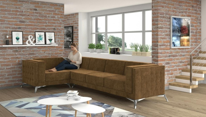 Sofá de esquina, conjunto de tapizados, conjunto de salón en forma de L, sofá diseñador, sofás. 