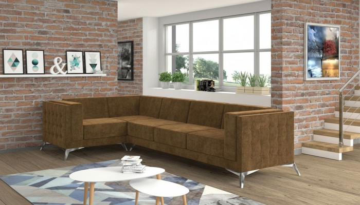 Sofá de esquina, conjunto de tapizados, conjunto de salón en forma de L, sofá diseñador, sofás. 