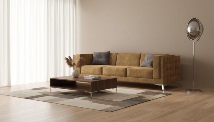 Sofá Asiento Tapizado Sofá Textil Tela Chesterfield Sofá Juego de Tres Sitiales