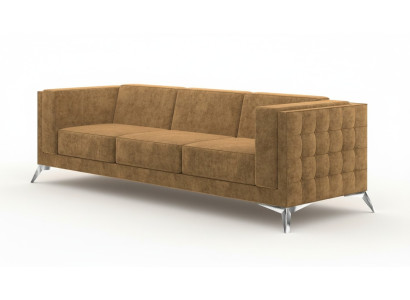 Sofá Asiento Tapizado Sofá Textil Tela Chesterfield Sofá Juego de Tres Sitiales
