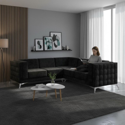 Sofá en forma de L, sofá esquinero, conjunto de sofás, diseño moderno, nuevo sofá de tela.