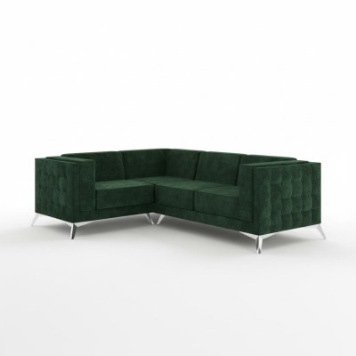 Sofá esquinero en forma de L Sofá sofá de diseño Sofás tapizados de tela modernos Conjunto de esquina verde
