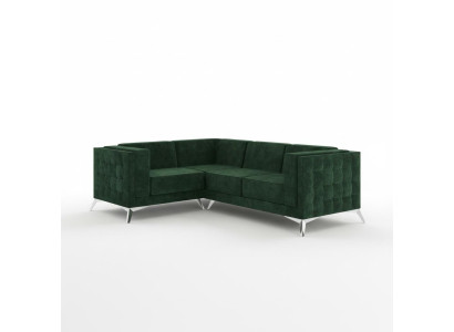 Sofá esquinero en forma de L Sofá sofá de diseño Sofás tapizados de tela modernos Conjunto de esquina verde