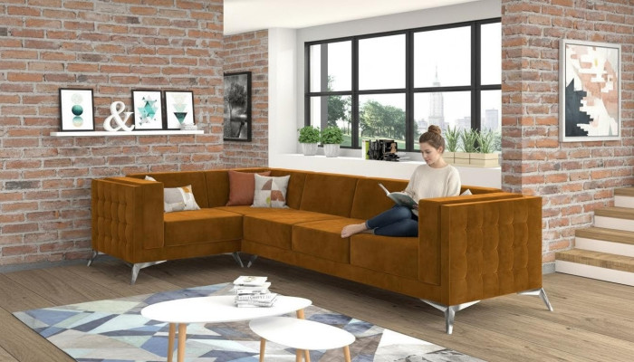 Sofá de tela sofá conjunto de salón muebles de diseño moderno Sofá Chaiselongue