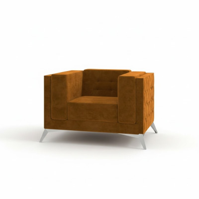 Chesterfield individual sofa in fabric upholstered new TV sofa.