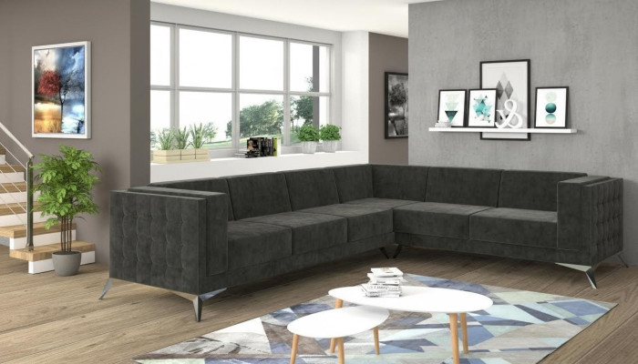 Diseño sofá en forma de L Ecksofa moderno Sofás Sofá de tela Couch Wohnlandschaft