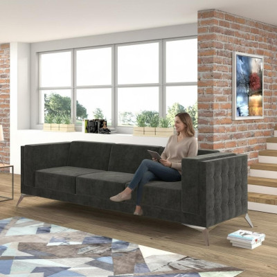 Sofá de diseño Chesterfield de 3 plazas, sofá tapizado, sofás de diseño, sofá de tres plazas, nuevo.
