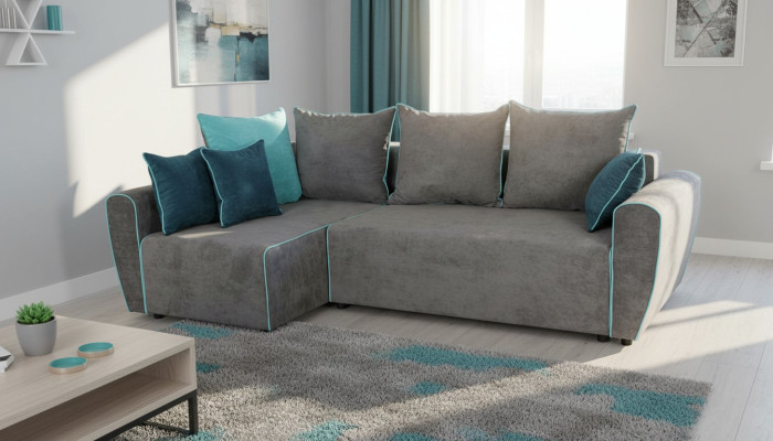 Sofá grande Sofá de esquina Sofá cama xxl Conjunto de esquina de tela para salón