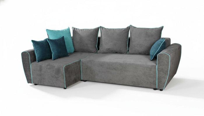 Sofá grande Sofá de esquina Sofá cama xxl Conjunto de esquina de tela para salón