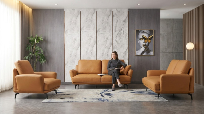 Sofá de cuero Conjunto de sofá Decoración 3+2+1 Asientos Conjunto Sofá tapizado Sofá suite