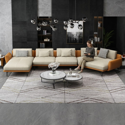 Sofá de esquina Sofá Sofá tapizado Asiento Tela Textil Sofás Conjunto de muebles Paisaje de vida Nuevo