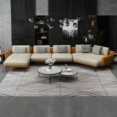 Sofá de esquina Sofá Sofá tapizado Asiento Tela Textil Sofás Conjunto de muebles Paisaje de vida Nuevo