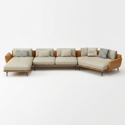 Sofá de esquina Sofá Sofá tapizado Asiento Tela Textil Sofás Conjunto de muebles Paisaje de vida Nuevo