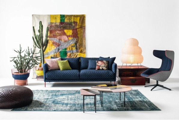 Grupo de diseño, conjunto de tapicería de sofá, sillón, sofás, sofá de 3 plazas + sillón de orejas.