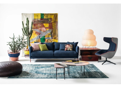 Grupo de diseño, conjunto de tapicería de sofá, sillón, sofás, sofá de 3 plazas + sillón de orejas.
