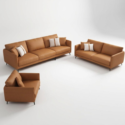 Conjunto de sofá 3+2+1 plazas, sofá de cuero, sofá, conjunto de salón, diseño moderno.