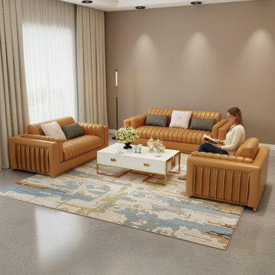 Sofá de cuero de lujo Conjunto de sofá de esquina de sofá de diseño moderno Sofás Sofá 3+2+1 Nuevo