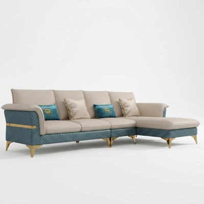 Diseño de sofá esquinero en forma de L Moderno Sofá de cuero Sofá Salón Seccional Sofá moderno