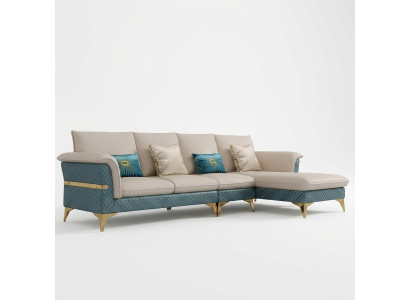 Diseño de sofá esquinero en forma de L Moderno Sofá de cuero Sofá Salón Seccional Sofá moderno