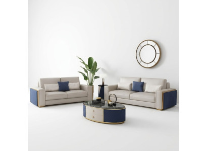 Grupo de sofás 3+2+1 Set Mesa de centro Sofá de diseño Sofás Sofá de cuero Sofá de salón