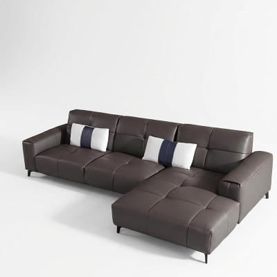 Diseño de sofá esquinero en forma de L moderno Sofás Sofá de cuero Sofá Asiento Paisaje de vida