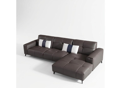 Diseño de sofá esquinero en forma de L moderno Sofás Sofá de cuero Sofá Asiento Paisaje de vida