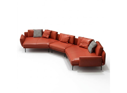 Sofá de esquina de lujo en forma de U Conjunto de paisajes de living Sofá Couch Acolchado Esquina Juego de sofás Sofá de cuero