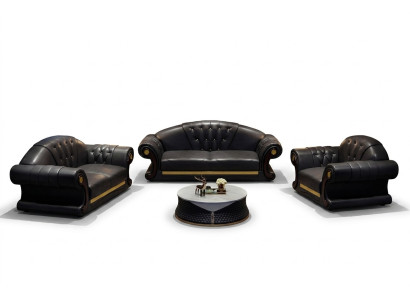 Sofá conjunto de 3+2+1 plazas conjunto de sofás de cuero para sala de estar.