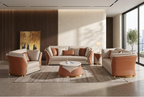 Muebles de salón Sofás Sofá Acolchado Sofá de 3 plazas Conjunto de sofás Sofá de cuero moderno nuevo