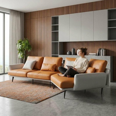 Sofá en forma de L para la sala de estar, sofá, esquina, tapizado, sillón, conjunto de sofás de cuero.