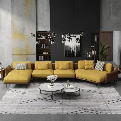 Sofá esquinero en forma de L conjunto de estar Sofá Sofá Acolchado Esquina Juego de muebles Sofás de cuero Nuevo
