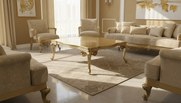 Mesa de centro Mesa de sala de estar Dorado Lujo Mesas de centro Mesa auxiliar Mesa de sofá Nuevo