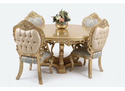 Mesa de comedor con conjunto de 4 sillas, conjunto de mesa redonda de sillas de madera de diseñador para comedor, nuevo.